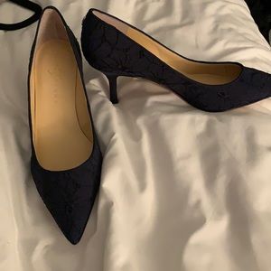 Navy kitten heels